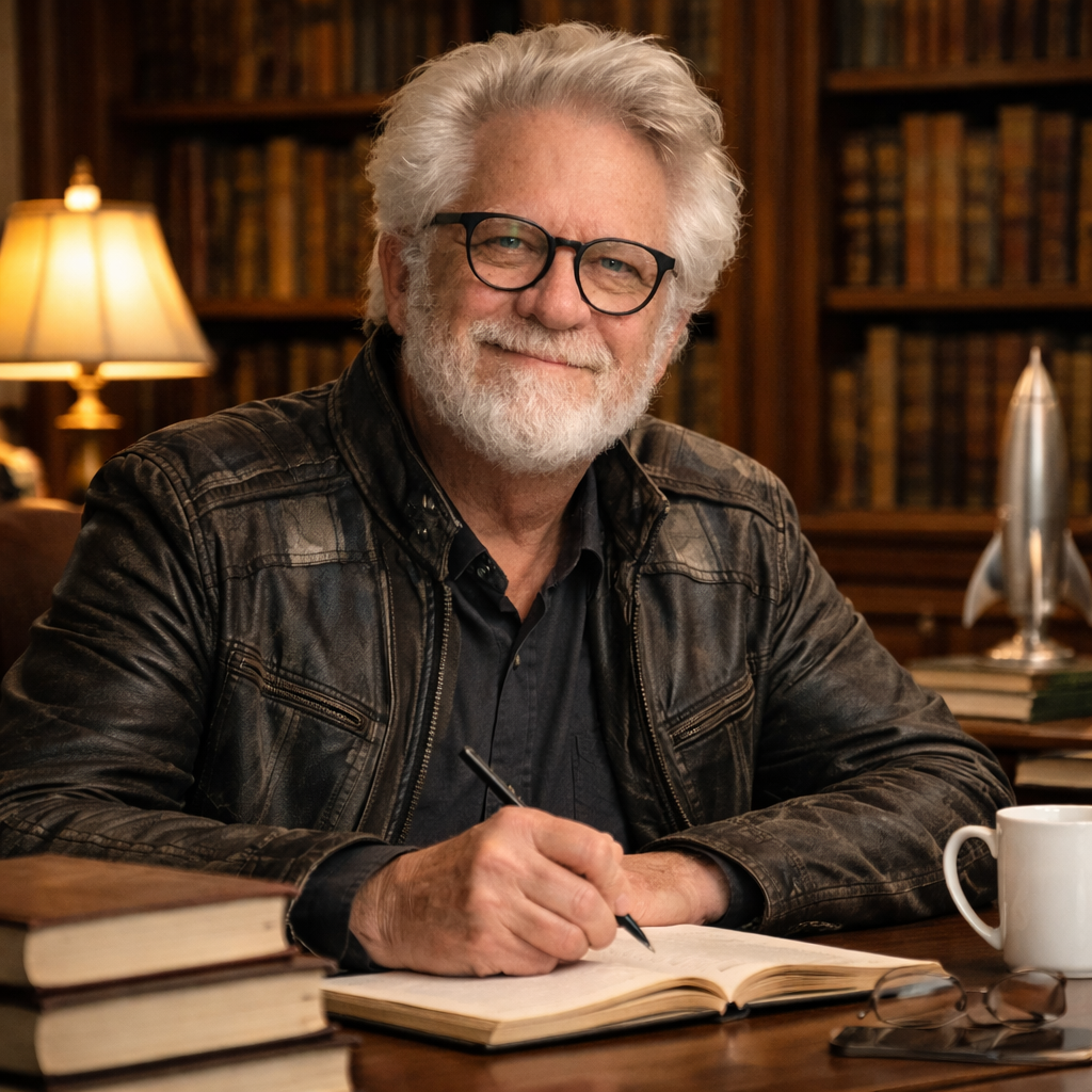 Alan Kepler at his desk